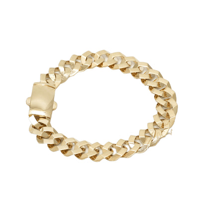 10K Yellow Gold Curb 10.5mm 7.5" Bracelet