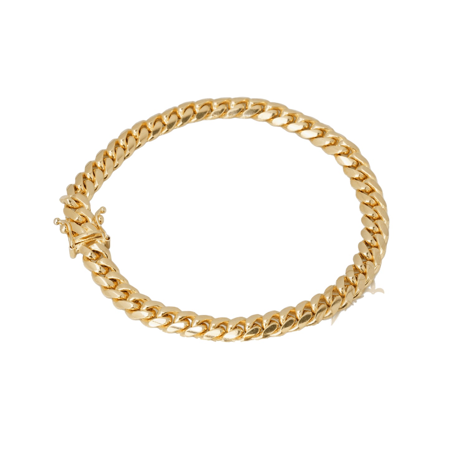 14K Yellow Gold Cuban Link Solid 7mm Bracelet