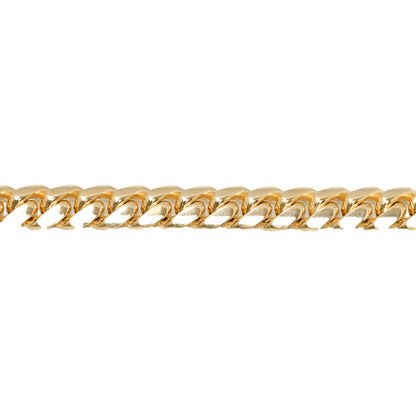 14K Yellow Gold Cuban Link Solid 7mm Bracelet