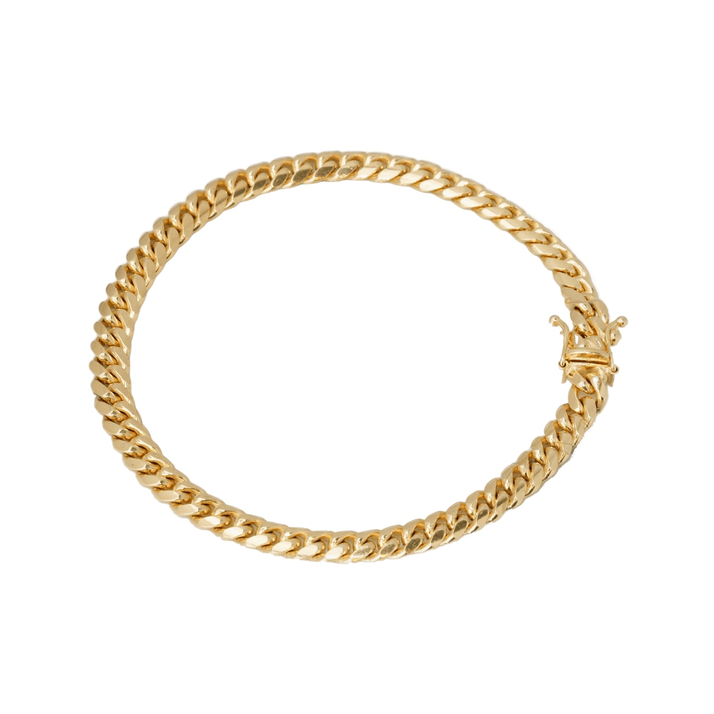 14K Yellow Gold Cuban Link Solid 6mm Bracelet