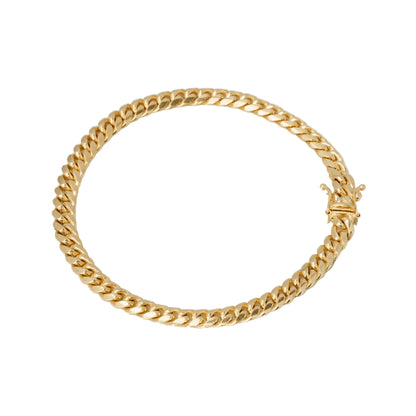 14K Yellow Gold Cuban Link Solid 6mm Bracelet
