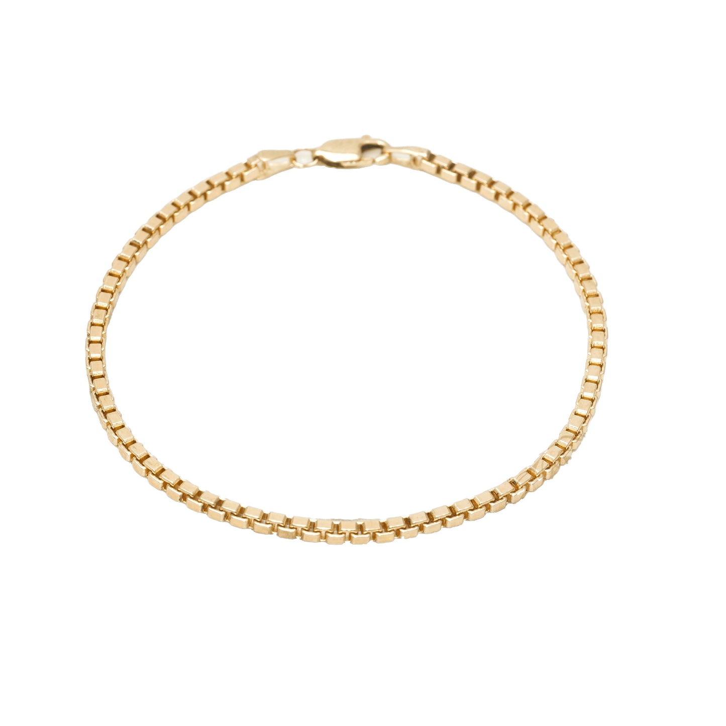 10K Yellow Gold Box 2.5mm 7.5" Bracelet