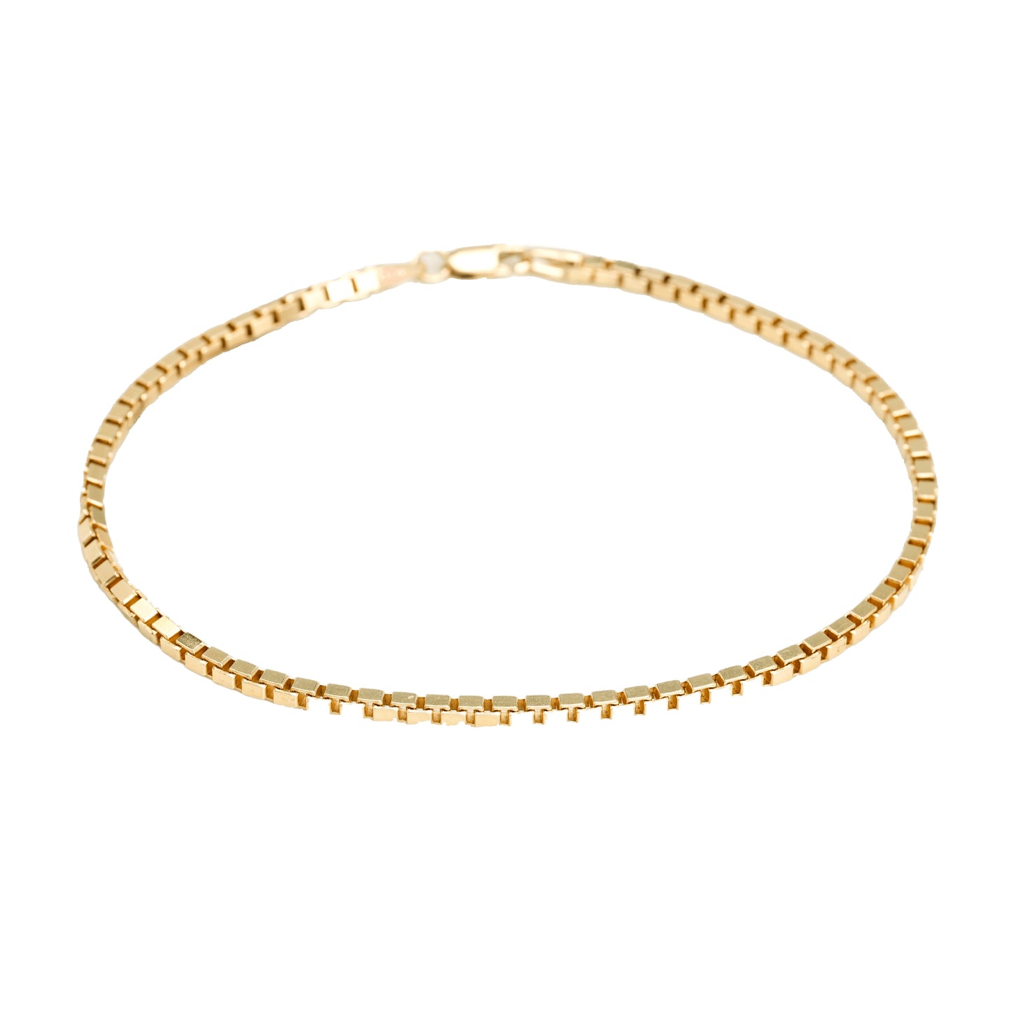 10K Yellow Gold Box 8.5" Bracelet