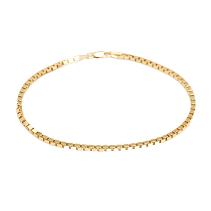 10K Yellow Gold Box 8.5" Bracelet