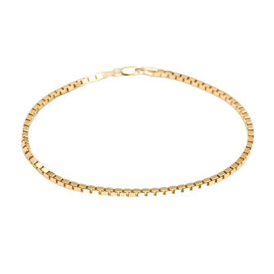 10K Yellow Gold Box 8.5" Bracelet