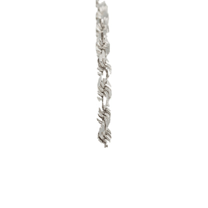10K White Gold Rope 9.5" Bracelet
