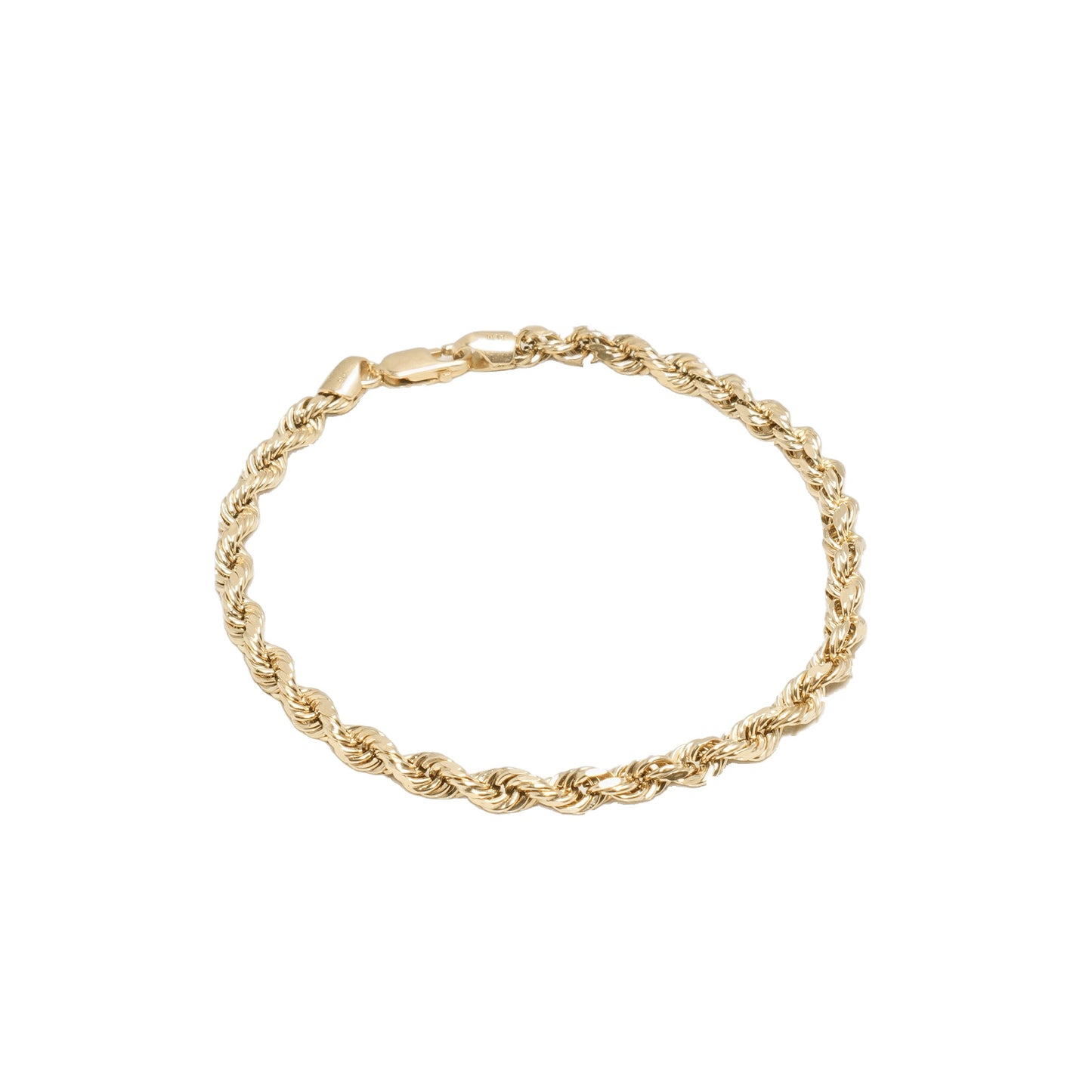 10K Yellow Gold Rope 4.5mm Bracelet