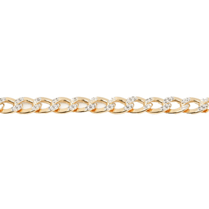 10K Two-Tone Yellow & White Gold Curb 6.4mm Bracelet