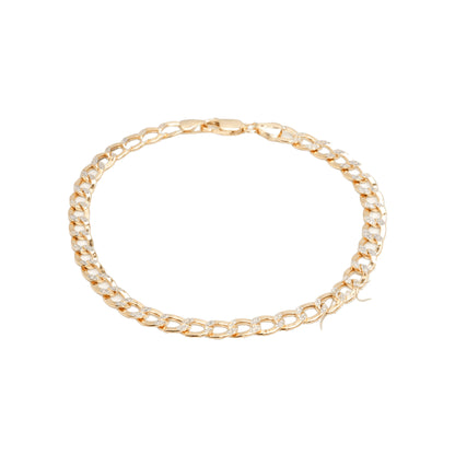10K Two-Tone Yellow & White Gold Curb 5.4mm Bracelet