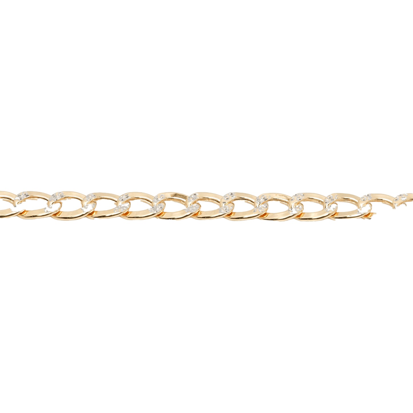 10K Two-Tone Yellow & White Gold Curb 5.4mm Bracelet