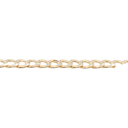 10K Two-Tone Yellow & White Gold Curb 5.4mm Bracelet