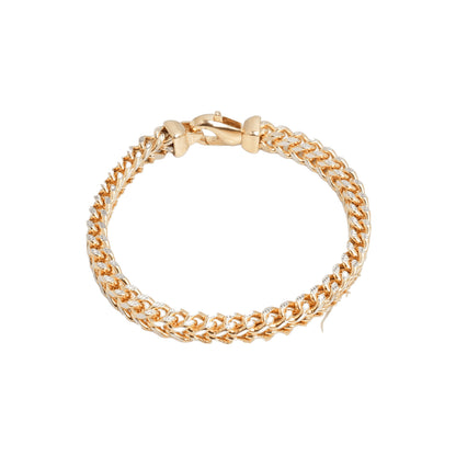 10K Two-Tone Yellow & White Gold Franco Diamond-Cut 5.5mm Bracelet