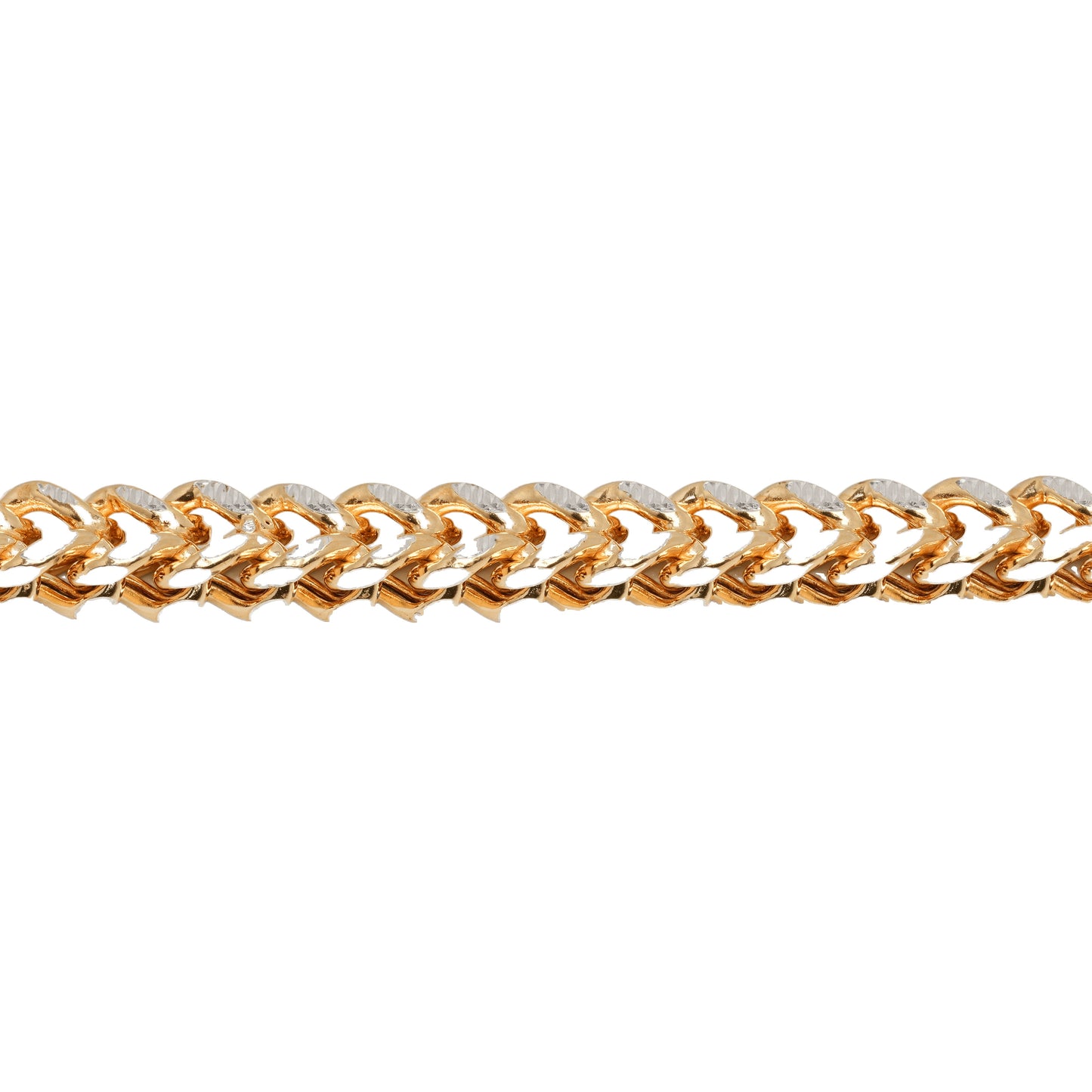 10K Two-Tone Yellow & White Gold Franco Diamond-Cut 5.5mm Bracelet