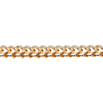 10K Two-Tone Yellow & White Gold Franco Diamond-Cut 5.5mm Bracelet