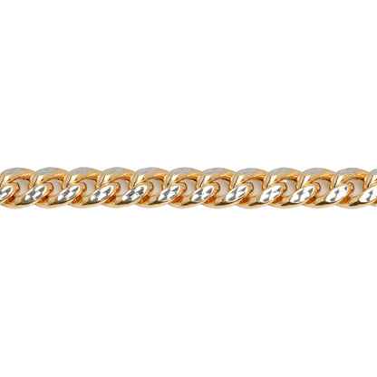 10K Two-Tone Yellow & White Gold Cuban Link 6.7mm Bracelet