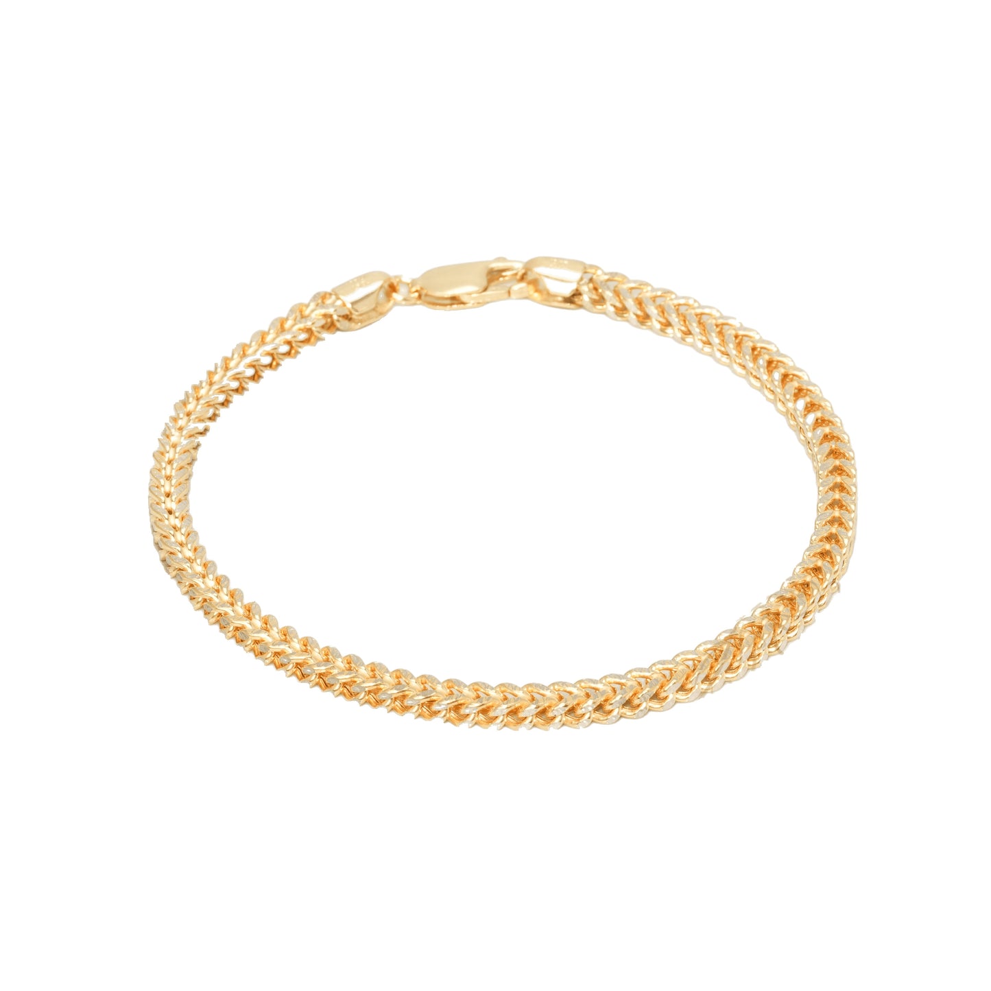 10K Two-Tone Yellow & White Gold Franco Diamond-Cut 3.9mm Bracelet