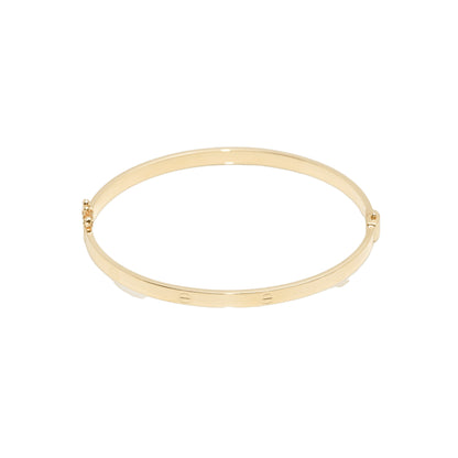 Bangle Bracelet - 10K Yellow Gold Love Style 4mm