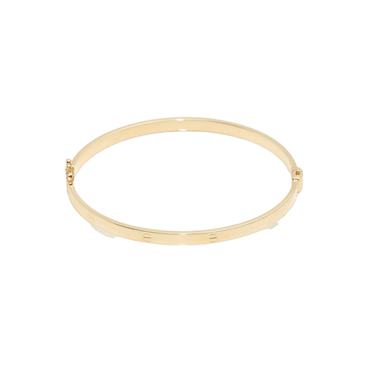 Bangle Bracelet - 10K Yellow Gold Love Style 4mm