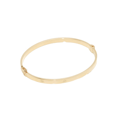 Bangle Bracelet - 10K Yellow Gold Love Style 4mm