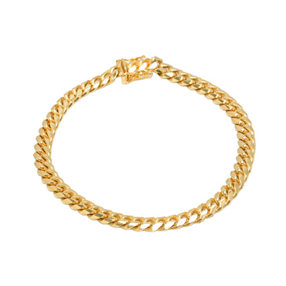 10K Yellow Gold Cuban Link Solid 5.7mm Bracelet
