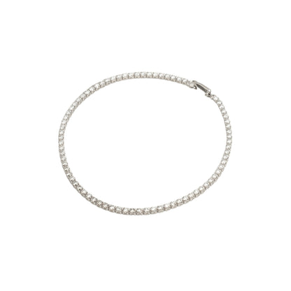 14K White Gold Mini Tennis 2.00CT Round Brilliant Cut 2mm Bracelet
