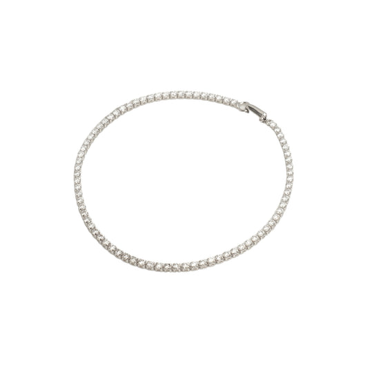 14K White Gold Mini Tennis 2.00CT Round Brilliant Cut 2mm Bracelet