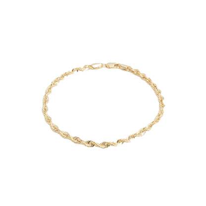 10K Yellow Gold Laser-Cut Rope 3.8mm Bracelet