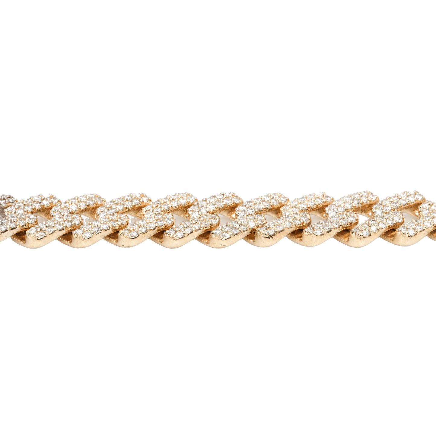 10K Two-Tone Yellow & White Gold Cuban Link Lab Diamond Pavé VVS 5.00CTW 10mm Bracelet