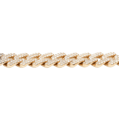 10K Two-Tone Yellow & White Gold Cuban Link Lab Diamond Pavé VVS 5.00CTW 10mm Bracelet