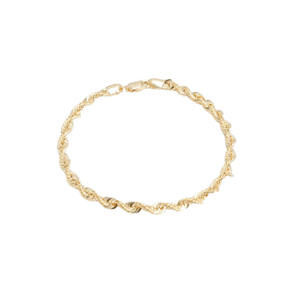 10K Yellow Gold Laser-Cut Rope 4.4mm Bracelet