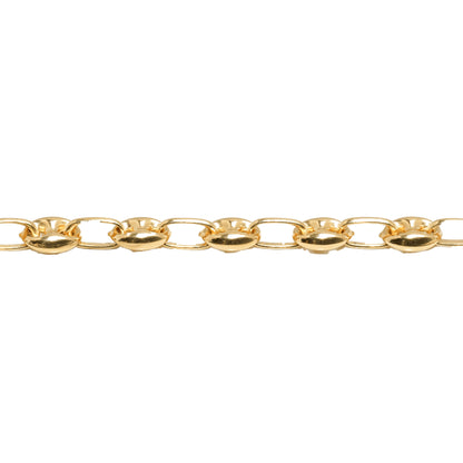 10K Yellow Gold Puffed Anchor 4.7mm Bracelet