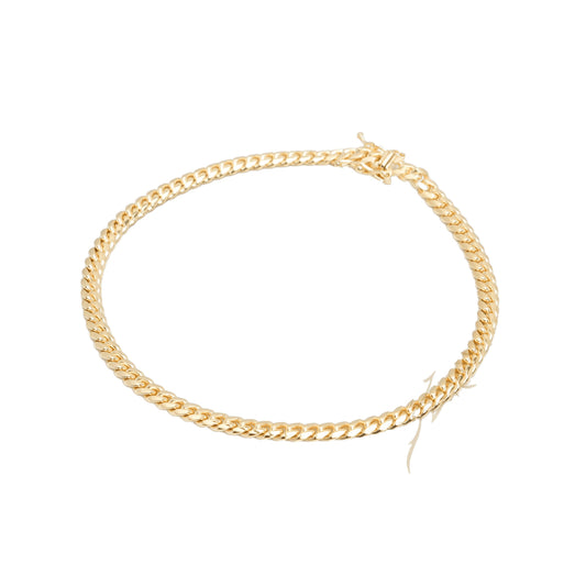10K Yellow Gold Cuban Link Solid 3.85mm Bracelet