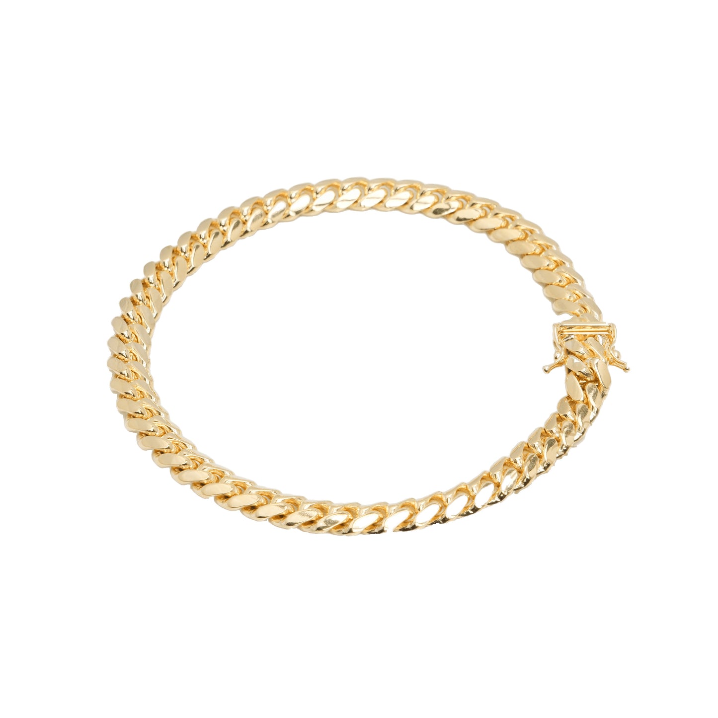 10K Yellow Gold Cuban Link Solid 7mm Bracelet