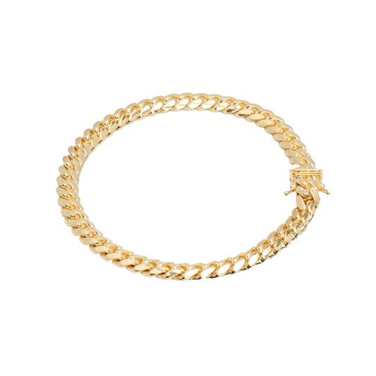 10K Yellow Gold Cuban Link Solid 7mm Bracelet