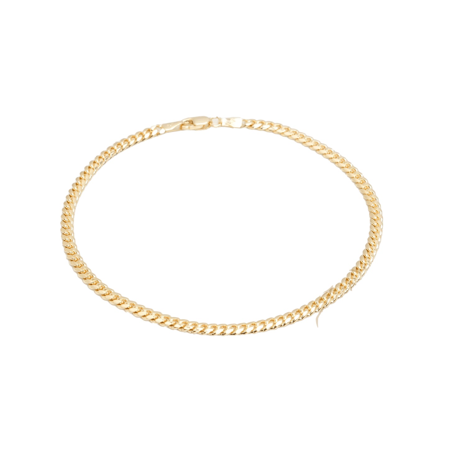 10K Yellow Gold Cuban Link Solid 3.2mm Bracelet