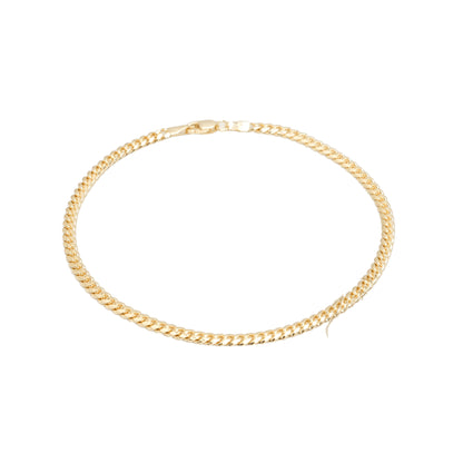 10K Yellow Gold Cuban Link Solid 3.2mm Bracelet