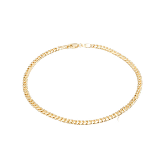 10K Yellow Gold Cuban Link Solid 3.2mm Bracelet