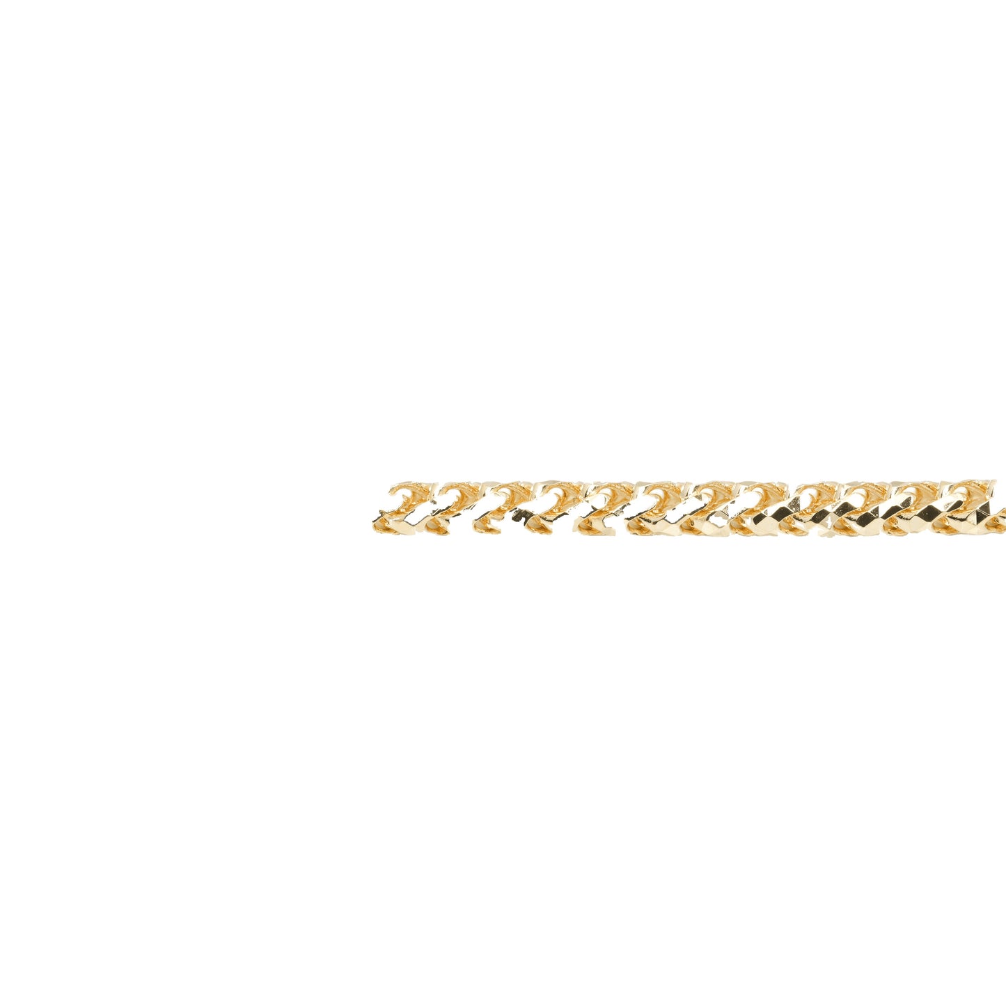 10K Yellow Gold Pineapple Franco Solid Diamond-Cut 3mm Bracelet