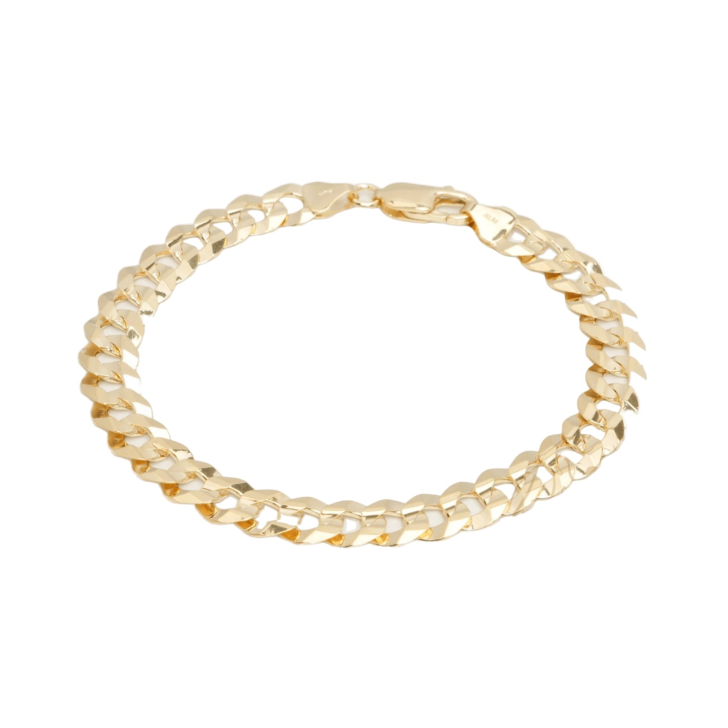 10K Yellow Gold Solid Curb 8.6mm Bracelet