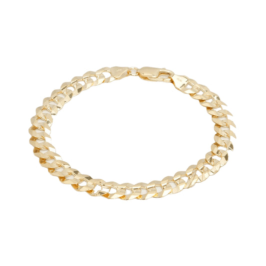 10K Yellow Gold Solid Curb 8.6mm Bracelet