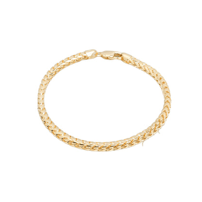 10K Yellow Gold Franco Solid 3.8mm Bracelet