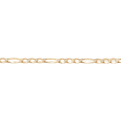 10K Two-Tone Yellow & White Gold Figaro Diamond-Cut 3.6mm Bracelet