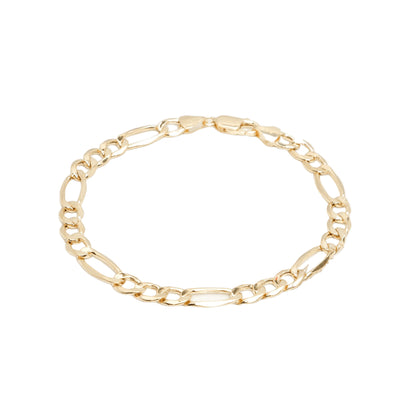 10K Yellow Gold Figaro 6.6mm Bracelet
