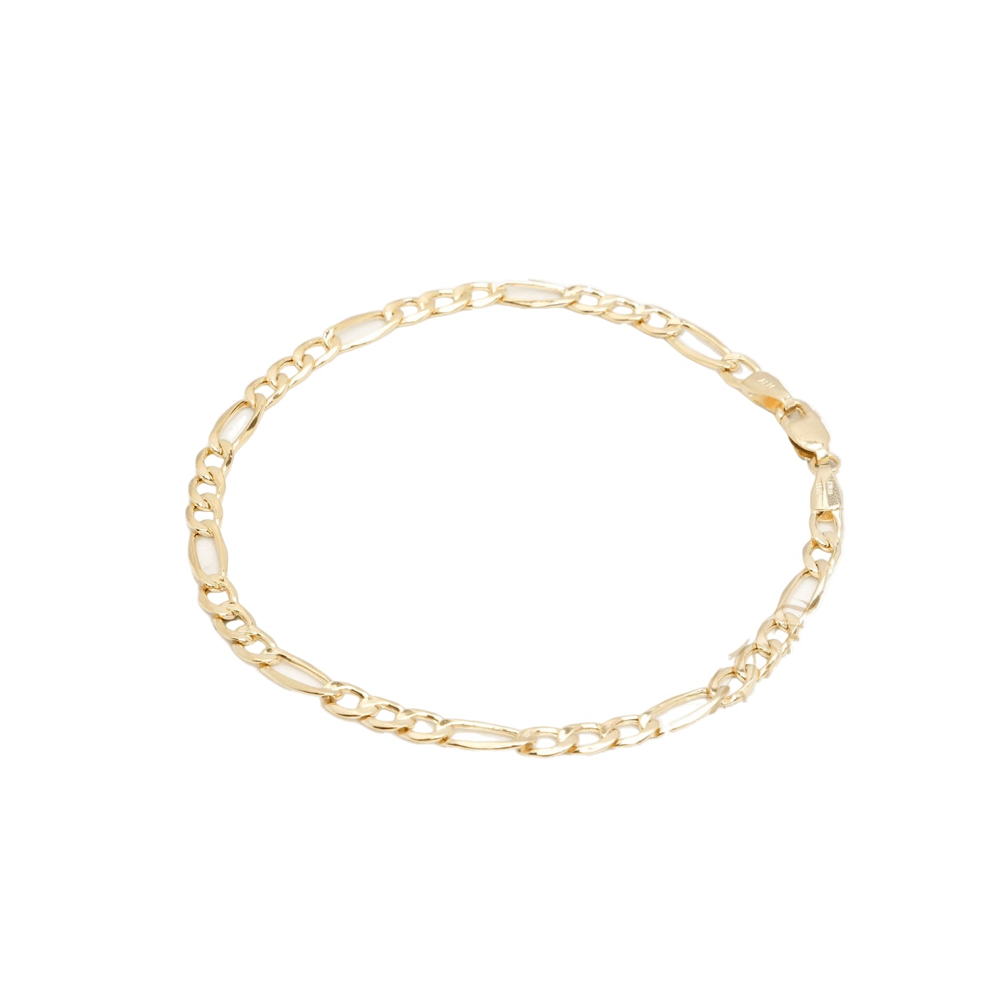 10K Yellow Gold Figaro 4.2mm Bracelet