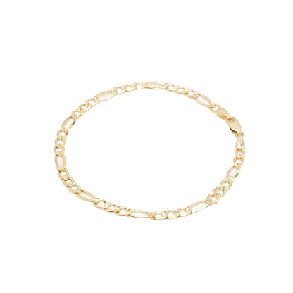 10K Yellow Gold Figaro 4.2mm Bracelet