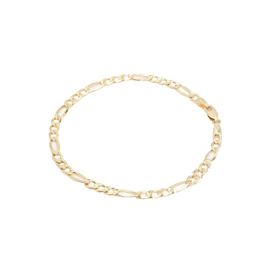 10K Yellow Gold Figaro 4.2mm Bracelet