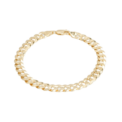 10K Yellow Gold Solid Curb 7.6mm Bracelet