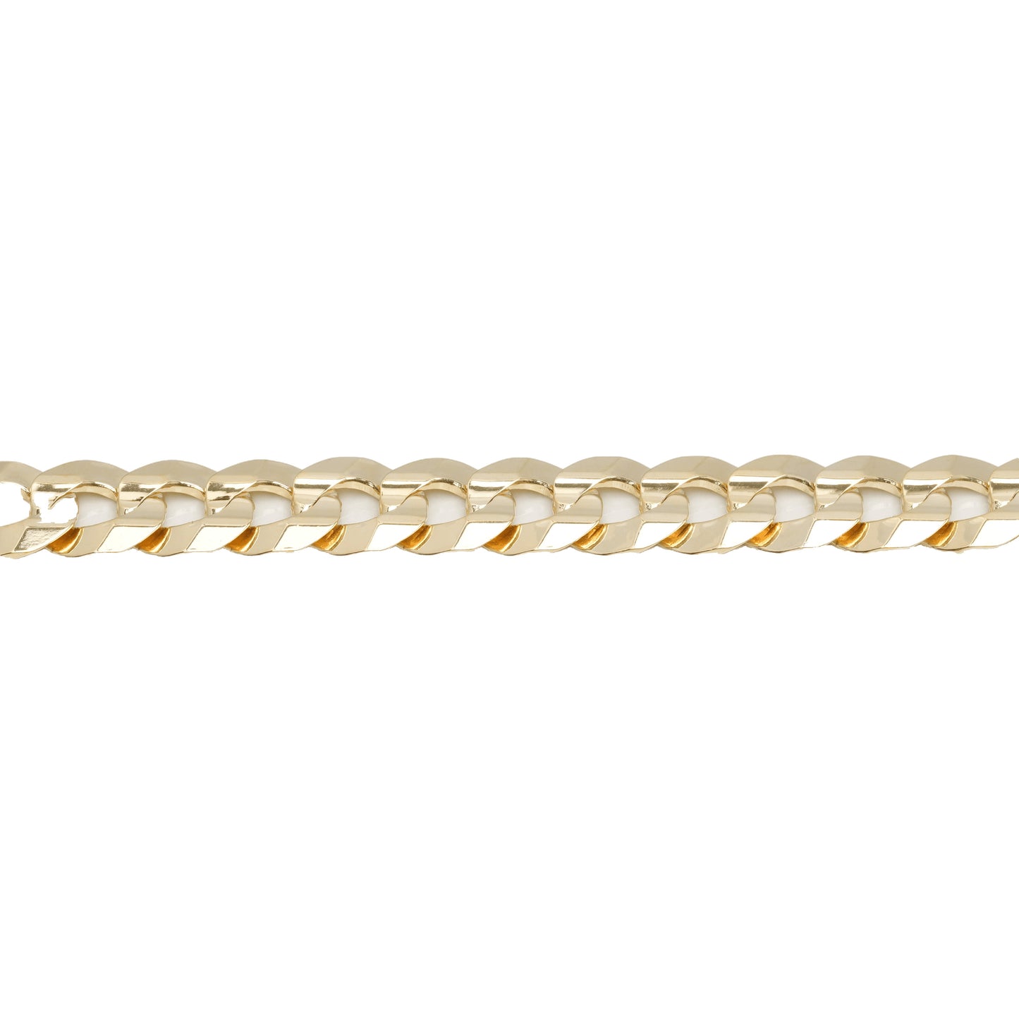 10K Yellow Gold Solid Curb 7.6mm Bracelet