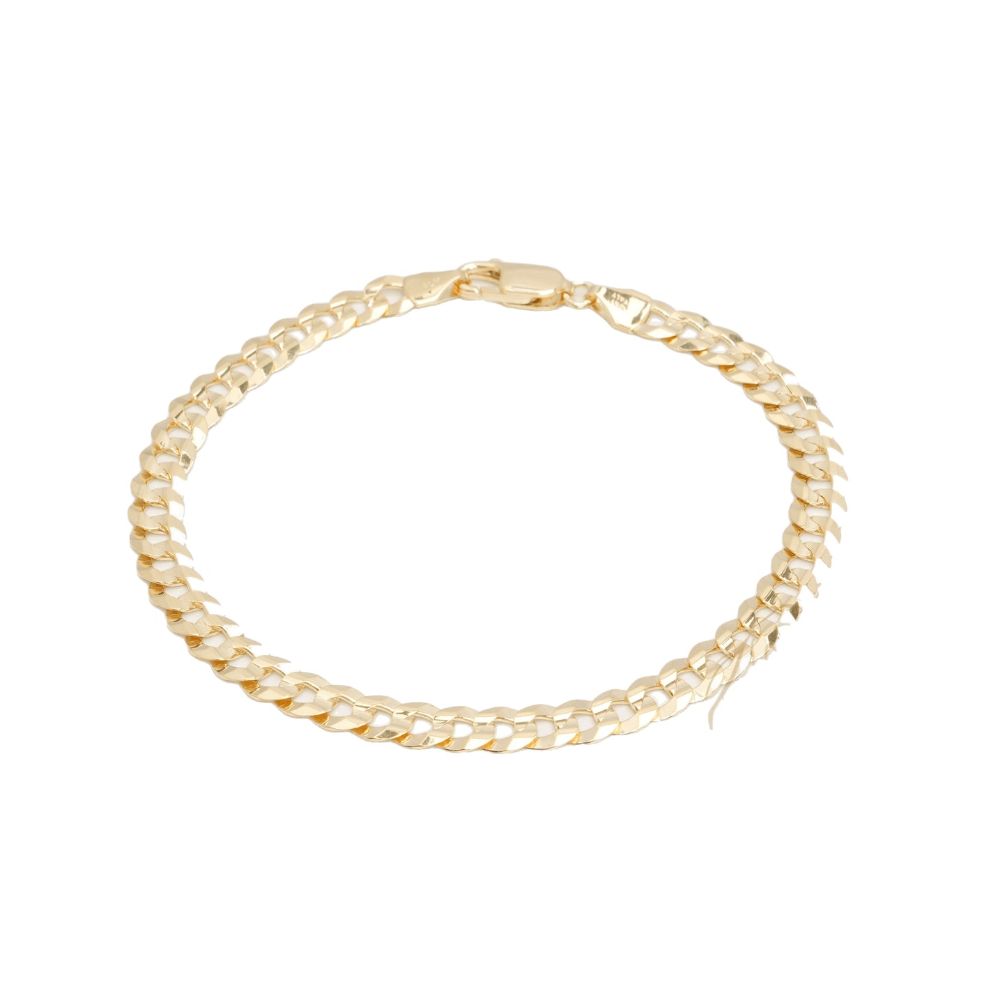 10K Yellow Gold Solid Curb 6mm Bracelet