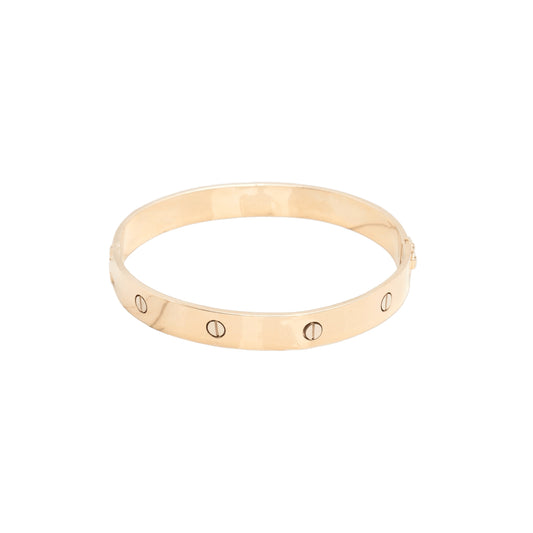 Bangle Bracelet - 18K Two-Tone Yellow & White Gold Love 7.5mm